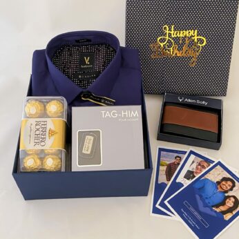 Luxury Fathers day hamper with Shirt, perfume and a sweet greetings.