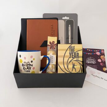 Loving mens day gift with appreciation happy men’s day quotes hamper with lovely mug, diary and a sweet greetings.