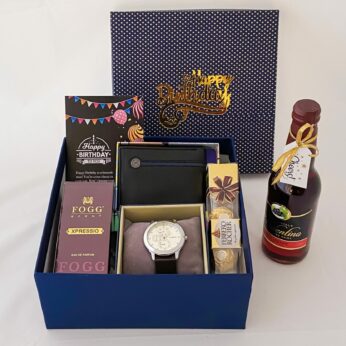 Fathers day gift combo on this fathers day with lovely perfume, watch and a sweet greetings.