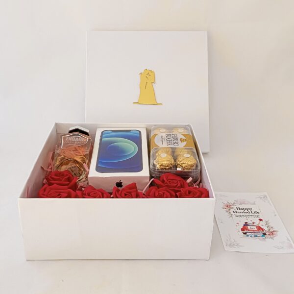 Luxury wedding gift hamper with the Perfume , iPhone 12 and more with blissful greetings! - Image 2