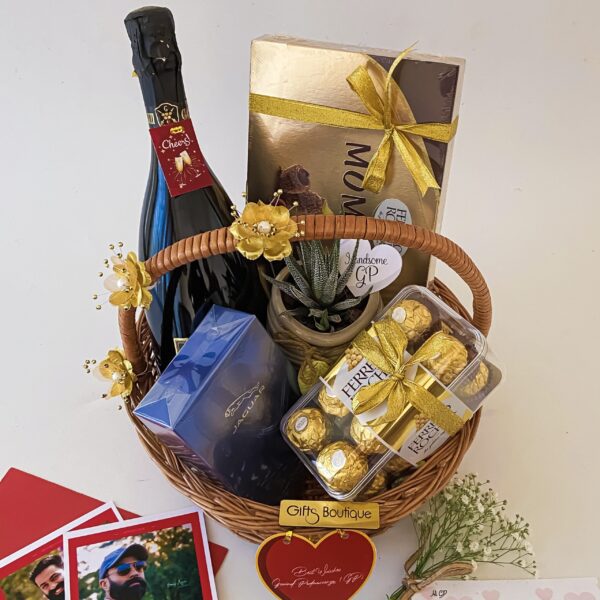 Birthday gift for brother online male gift hamper with perfume and wine - Image 4