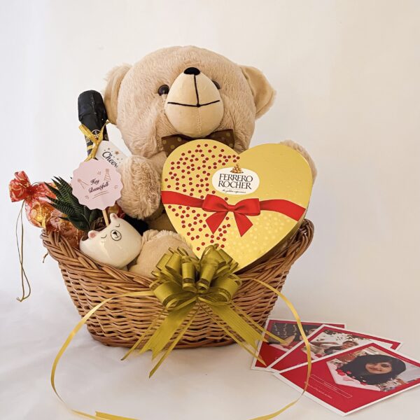 Adorable friendship day gift for girl with teddy bear and chocolates - Image 5