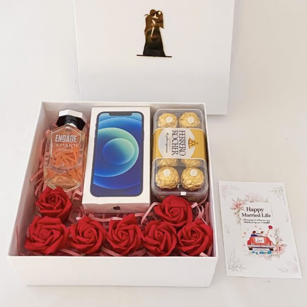 Luxury wedding gift hamper with the Perfume , iPhone 12 and more with blissful greetings! - Image 5