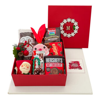 Resplendent Christmas cake gift box With Plum Cake, Chocolates, And More