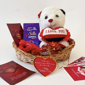 7 Days, 7 Surprises Valentine’s Day Gift Hamper with Chocolates, Teddy Bear, Live Plant, and More