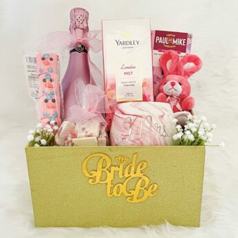 Cute wedding gift for bride with Wine , Yardley Mist, Mug, Key Chain And Cards