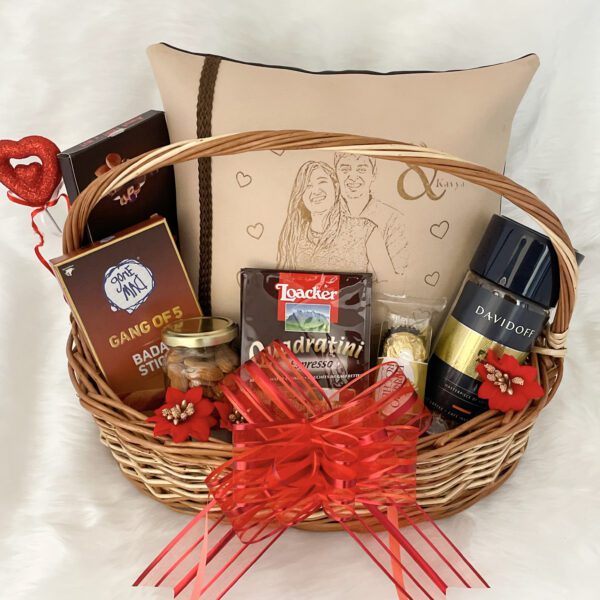 Romantic valentines day gift for him / her  With Coffee, Fruit n nut, Almond bottle, Locker espresso, chocolates and cards - Image 3