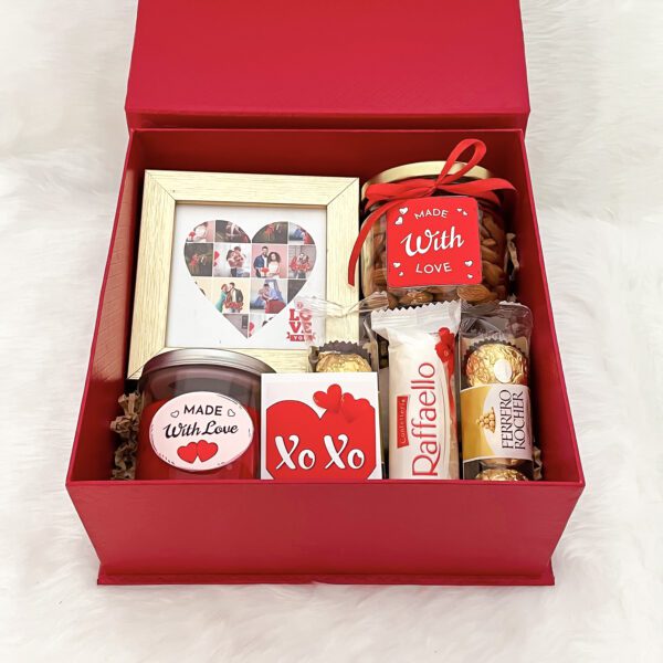 Red Desire valentines day gift box ideas of Chocolates, Nuts, Scented Candles, and More - Image 4