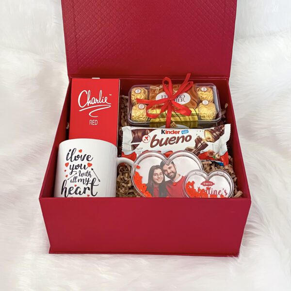 Sassy Valentine's Day gift box with premium chocolates, coffee mug, perfume and photo frames - Image 4