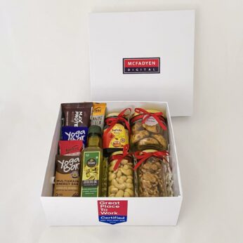 Healthy gift hamper With Multigrain Energy Bar |  Max Protein Bar | Rite bite | Olive oil | Honey | Cookies jar | Nuts Jar | Walnuts with bottle