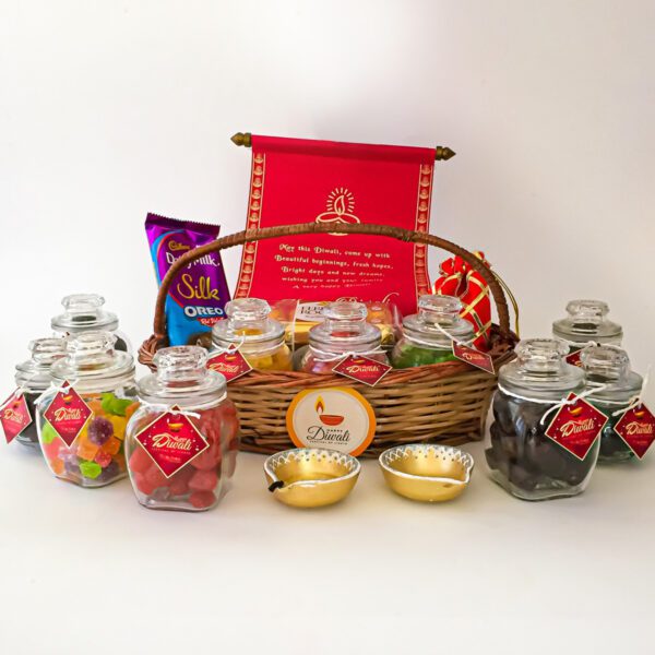 Dry Fruits Mania Diwali Gift Basket With Chocolates, Dry fruits, Dates, And a Traditional Greeting Card - Image 4