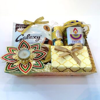 Golden Glory Diwali Gift Pack With Chocolates, Diya, And Assorted Dryfruits