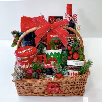 The 12 Days of Xmas Hamper With Chocolates, Wine, And Instant Coffee