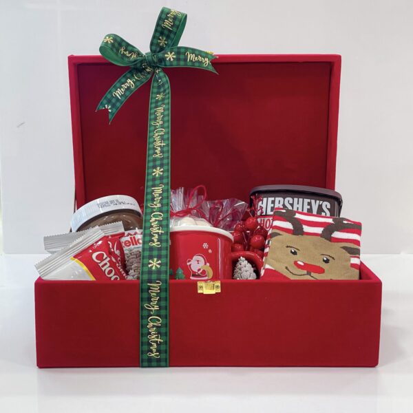 Confelicity Christmas eve gift hamper With Chocolates, Apparel, And Coffee Mug - Image 4