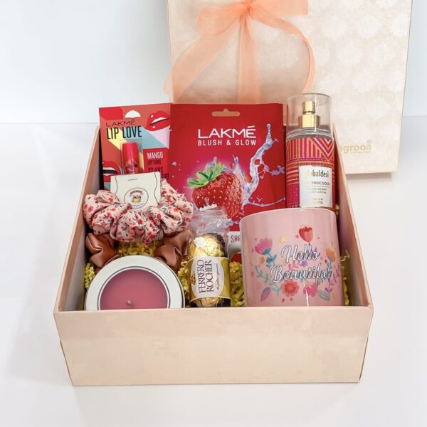 Lavender Enchantment Wedding Gift Hamper For Bride With Scrunchies, Scented Candle, Chocolates, And More - Image 2