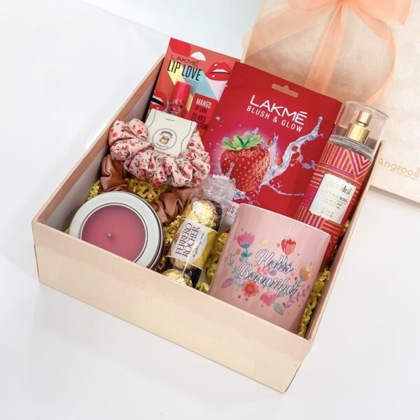 Lavender Enchantment Wedding Gift Hamper For Bride With Scrunchies, Scented Candle, Chocolates, And More - Image 4