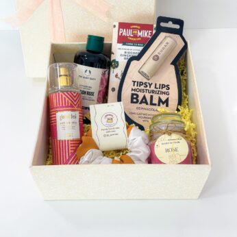 Nourish & Pamper Thank You Gift For Her With Self-Care Products, Scrunchies, And Scented Candle