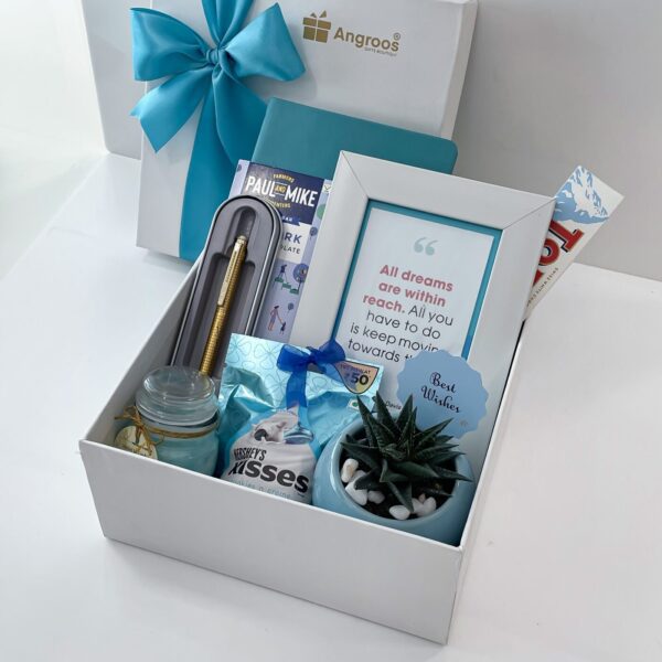 Ocean Blue Best Wishes Gift For Him With Chocolates, Scented Candle, Photo Frame, And More - Image 3