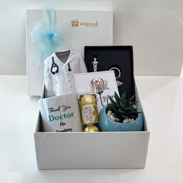 Thank You Doctor Gift Hamper For Doctor With Pen Holder, Chocolates, And Indoor Plant - Image 2