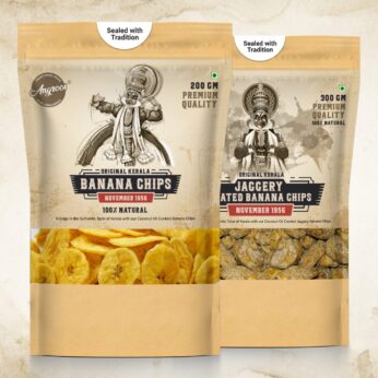 Crunchy Banana Chips (200g) And Jaggery Chips (300g) Combo Pack