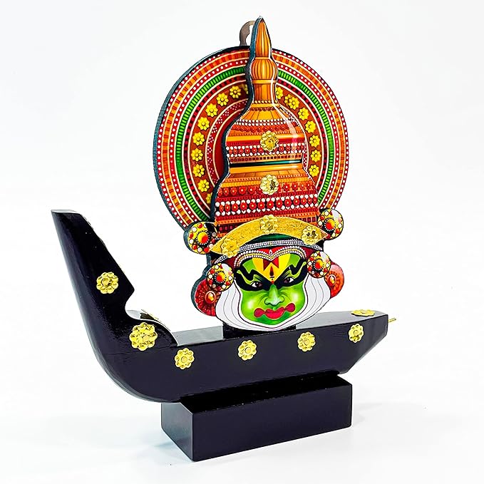 Traditional boat with Kathakali face