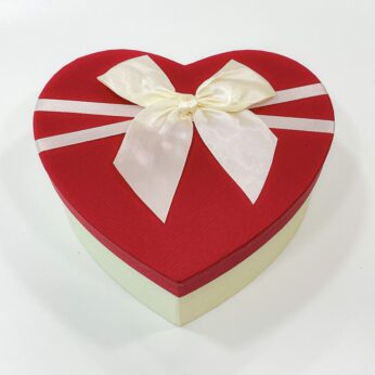 Red and Cream Colored Ribbon Decorated Gift Box – Perfect for Presenting Your Gifts – 3 x 6 x 7.5 Inches