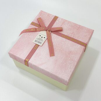 Decorative Small Gift Boxes with Ribbon Wrapped (L) – 6.75 x 6.75 x 3.25 Inches – Ideal for Party Favors and Wedding Gifts