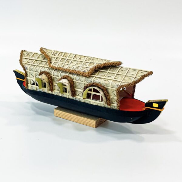 Miniature Kerala Houseboat Handicraft Decor Gift (5 H x 3.5 W x 14 L inch) - Image 3