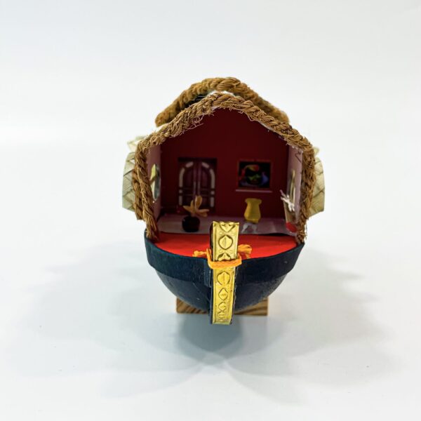 Miniature Kerala Houseboat Handicraft Decor Gift (5 H x 3.5 W x 14 L inch) - Image 4