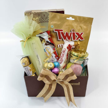 Celebrations Easter Gift Combo Pack With Chocolates, Macarons, Pillar Candle, And More