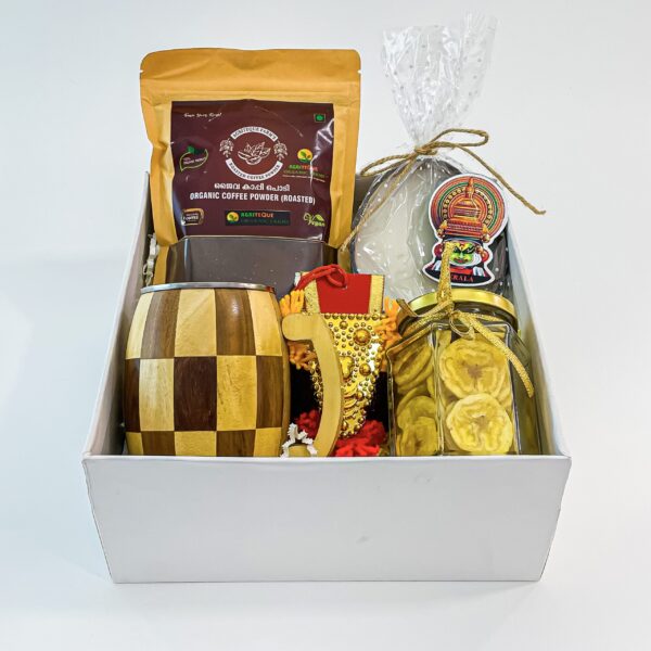 Kerala Culture Collection Kerala Gift Box With Handicrafts, Banana Chips, Organic Coffee, And More - Image 2