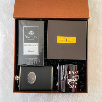 Find the best gift for dad on his birthday filled with perfume, men’s belt, and a mug.