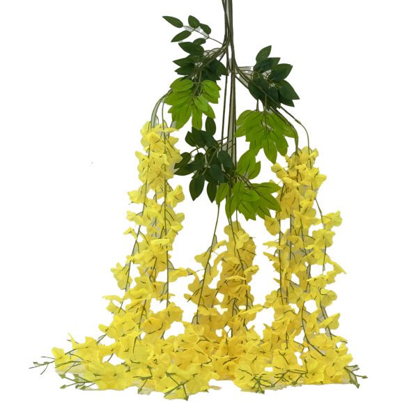 Yellow kanikonna flower ( Golden shower tree ) for Vishukani - Set of 4 Artificial Blooms - Image 5