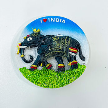 3 Pcs of Indian elephant fridge magnet with a height of 2 3/4 inches and a width of 2 3/4 inches