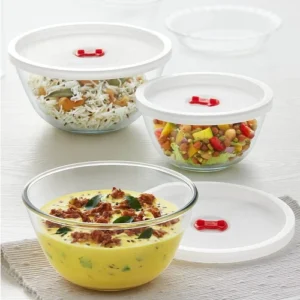 Borosil Glass Serving & Mixing Bowls with Lids