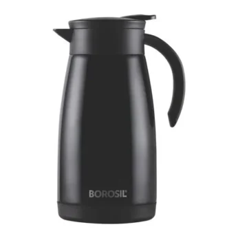 Borosil: Black colored Stainless steel teapot flask (personalized), 1ltr x 50 packs