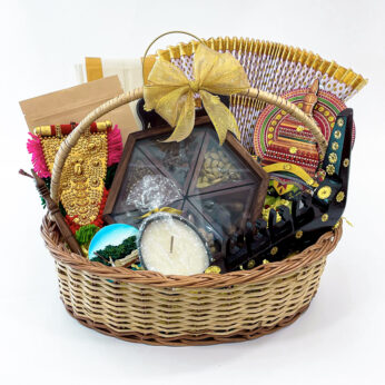 Traditional Onam gift hamper with Udayada, Ponnada, Spices box, and more