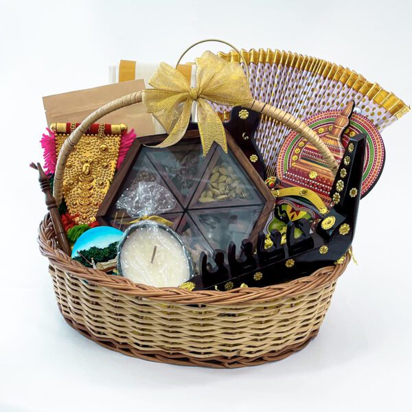 Traditional Onam gift hamper with Udayada, Ponnada, Spices box, and more - Image 3