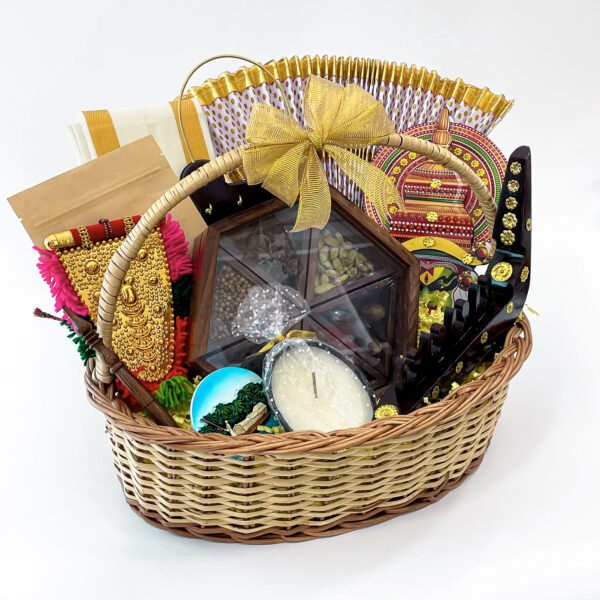 Traditional Onam gift hamper with Udayada, Ponnada, Spices box, and more - Image 4