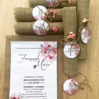 Alluring wedding return gift card with a jute wrap (H 8 x W 6 cm) x 50 pcs