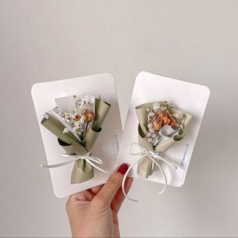 Small dried flower bouquet return gift for wedding guests (H 6cm x W 4cm) x 50 Pcs