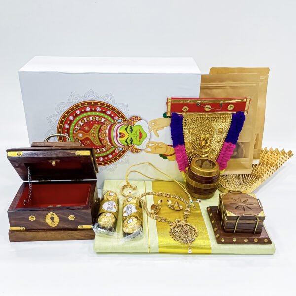 Premium Onam gifts for women contain Kerala saree, jewellery box, and more exciting gifts - Image 3