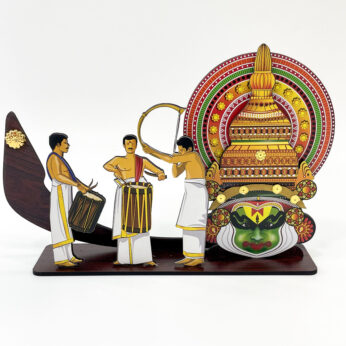 Kerala festive Vadhyamelam with boat Kathakali (H 8.5 x W 13.5 x L 2.75)