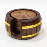 Wooden textured tea coaster