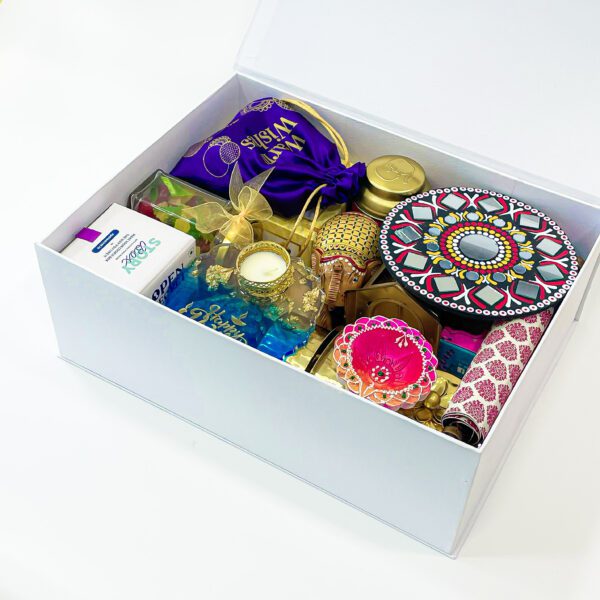 Celebrate Diwali with a Burst of Color and Joy with Our Colorful Gift Hamper - Sweets, Chocolates, Lamps, Diyas, and More - Image 3