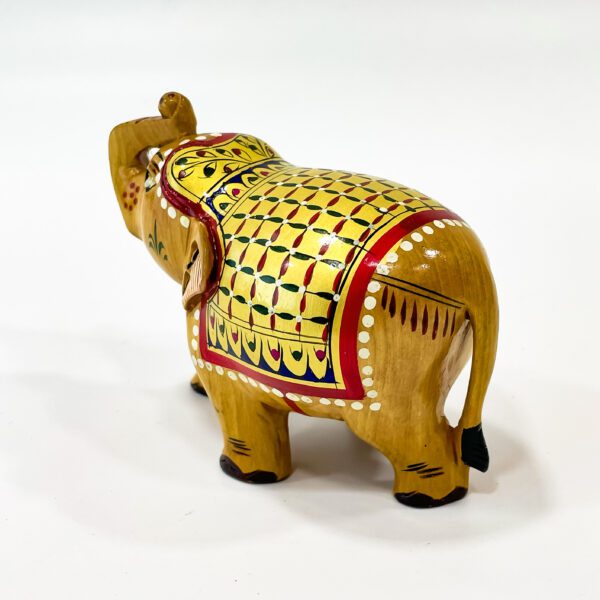 Handcrafted wooden elephant medium: H 3.5 x W 4.5 x L 2.5 inches - Image 4