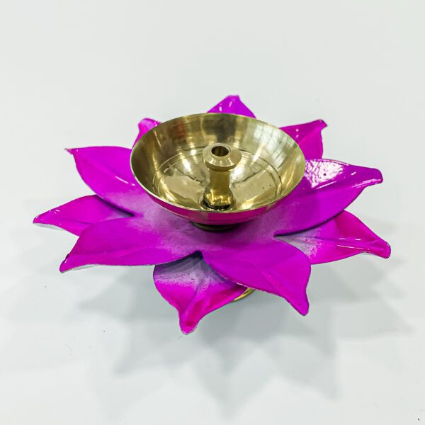 A colorful Lotus candle holder with a width of 3 inches and a length of 1.25 inches - Image 2