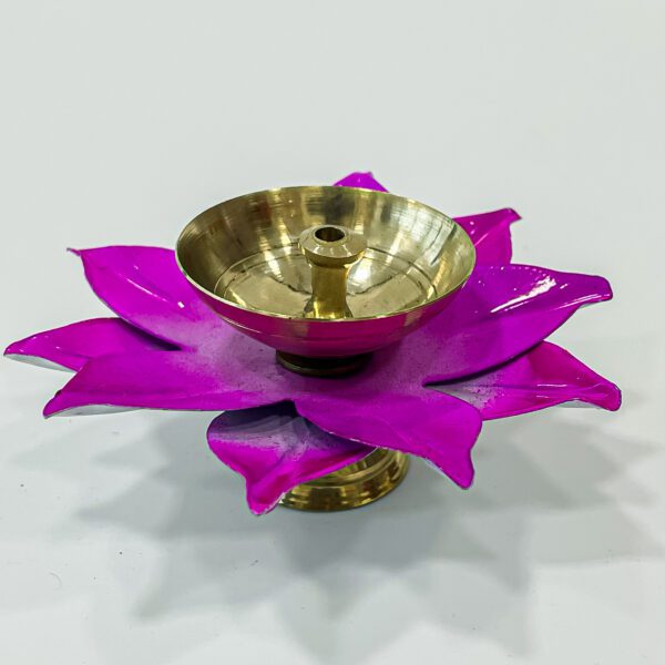 A colorful Lotus candle holder with a width of 3 inches and a length of 1.25 inches - Image 3