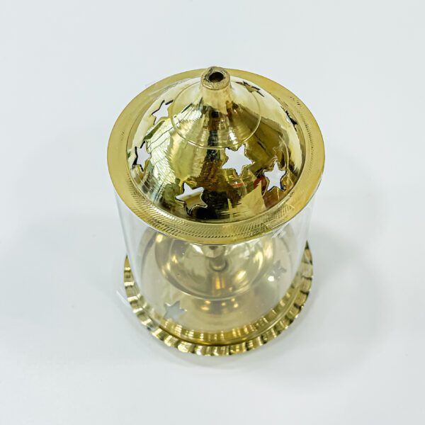 Brighten the happy light with our brass AKHAND Diya (H 4.5 x W 3 x L 3 inches). - Image 3