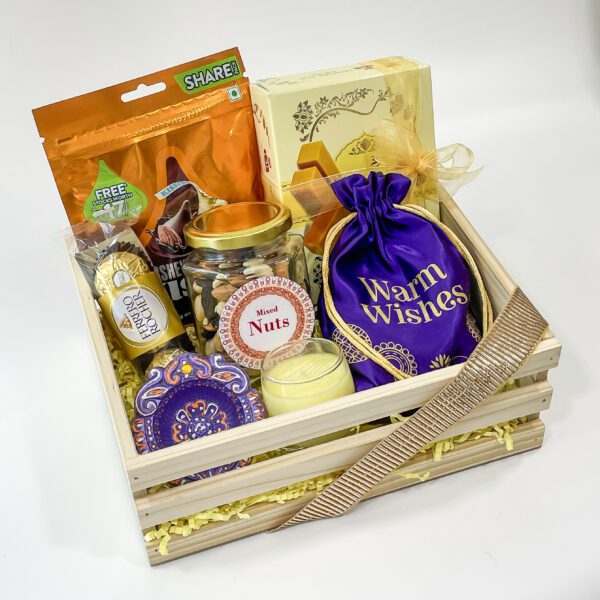 Love in a Box: Karwa Chauth Gift Box with Ferrero rocher, Mysore pak, Diyas and More - Image 3